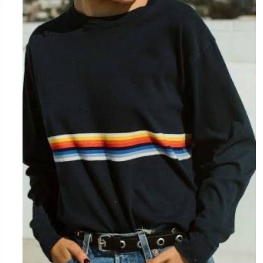 Long sleeve navy/rainbow Brandy shirt